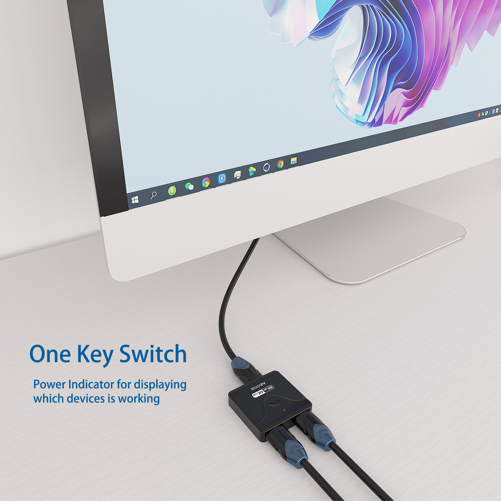 8K HDMI 2.1 Switch 2 in 1 Out, 4K@120Hz HDMI Switcher, 2 Computers Share 1 Monitor Switch HDMI Hub Compatible with Xbox, PS5/4/3, Fire Stick, Roku
