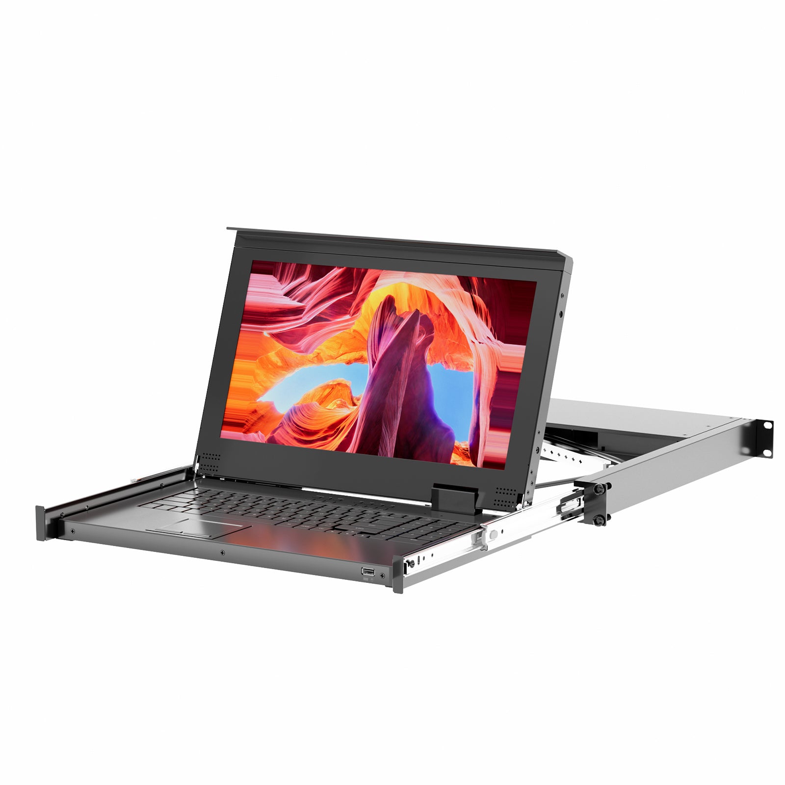 Rack Mount KVM w/15.6'' LCD Monitor, Arvitek 16 Port KVM Switch VGA, Fit 1U 19'' Rack, Suitable for 600-800mm Network Cabinet + 16 VGA KVM Cables