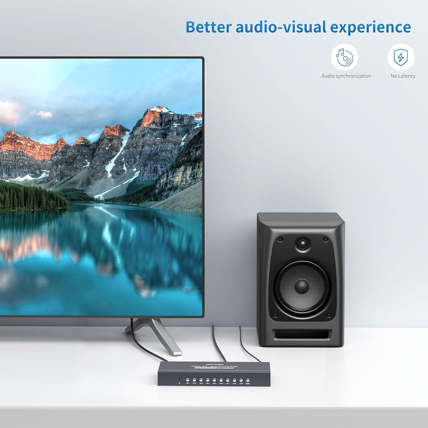 HDMI Multi-Viewer 9x1, 4K@30Hz Quad Seamless HDMI Multiviewer Switcher 9 in 1 Out w/Remote for Security Camera, PC, Laptop, Fire Stick, Roku, Game (8 Display Modes)