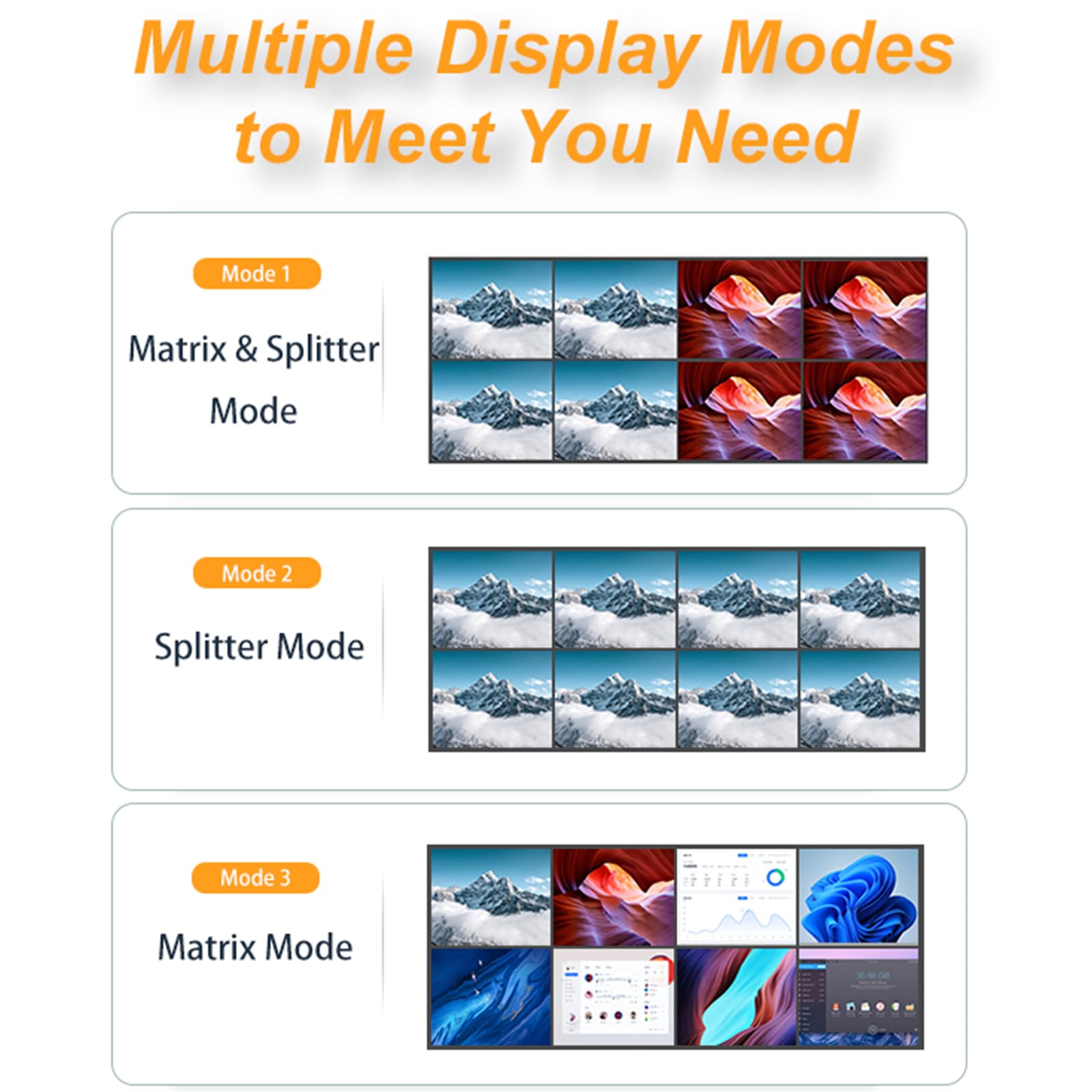 4K HDMI Matrix Switcher 4x4 with Web GUI & 3.5mm Audio Output, Support LAN/RS232/IR Remote/APP Control