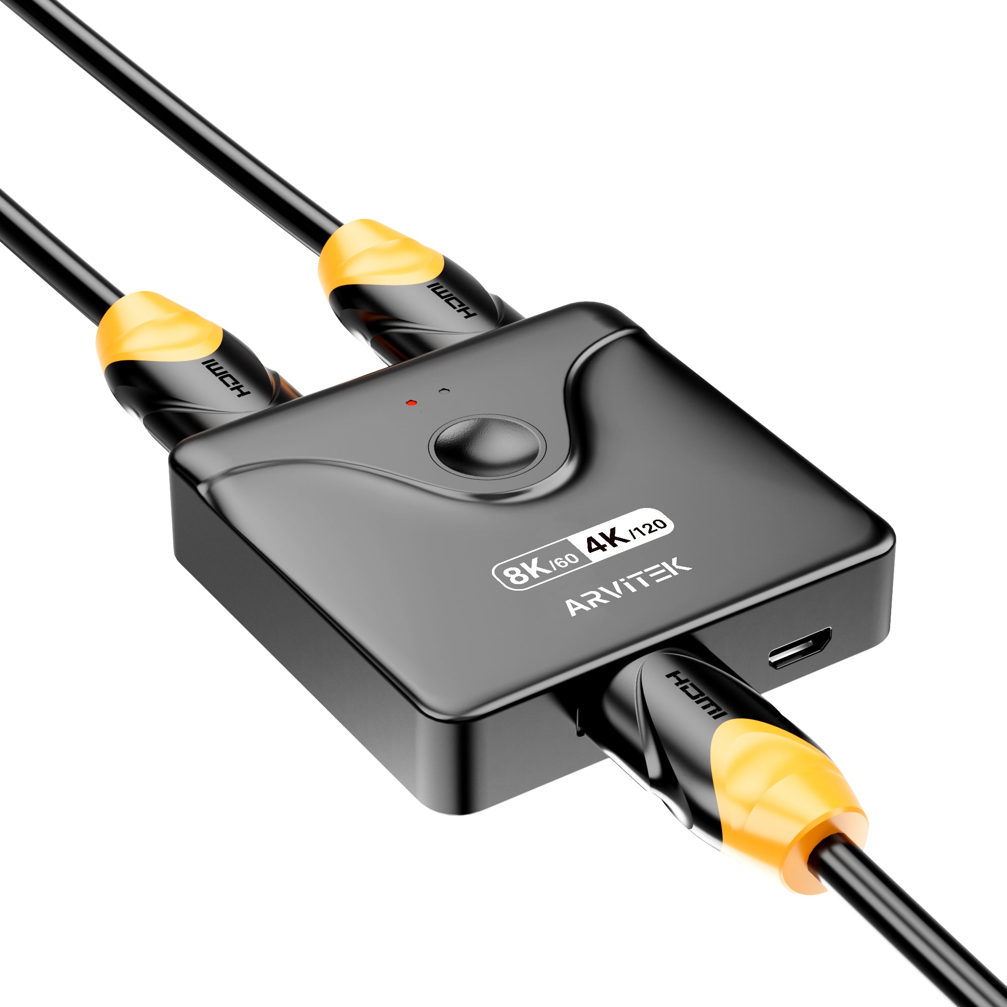 8K HDMI 2.1 Switch 2 in 1 Out, 4K@120Hz HDMI Switcher, 2 Computers Share 1 Monitor Switch HDMI Hub Compatible with Xbox, PS5/4/3, Fire Stick, Roku