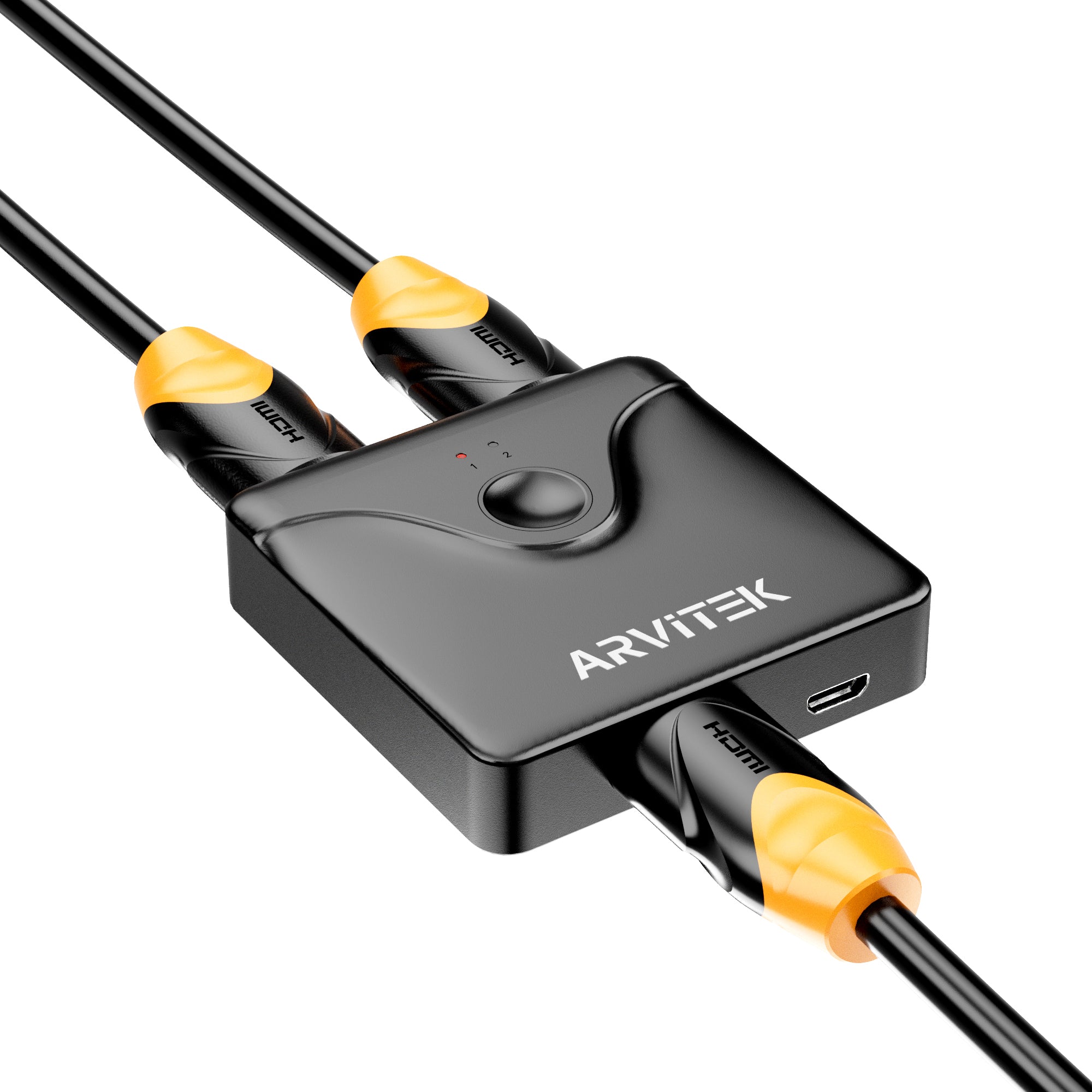 HDMI Switch 2 in 1 Out, 4k@60hz Arvitek Bidirectional HDMI Video Switcher 2 in 1 Out/1 in 2 Out, HDMI ab Switch Selector Compatible with Xbox, PS5/4/3, PC, Laptops