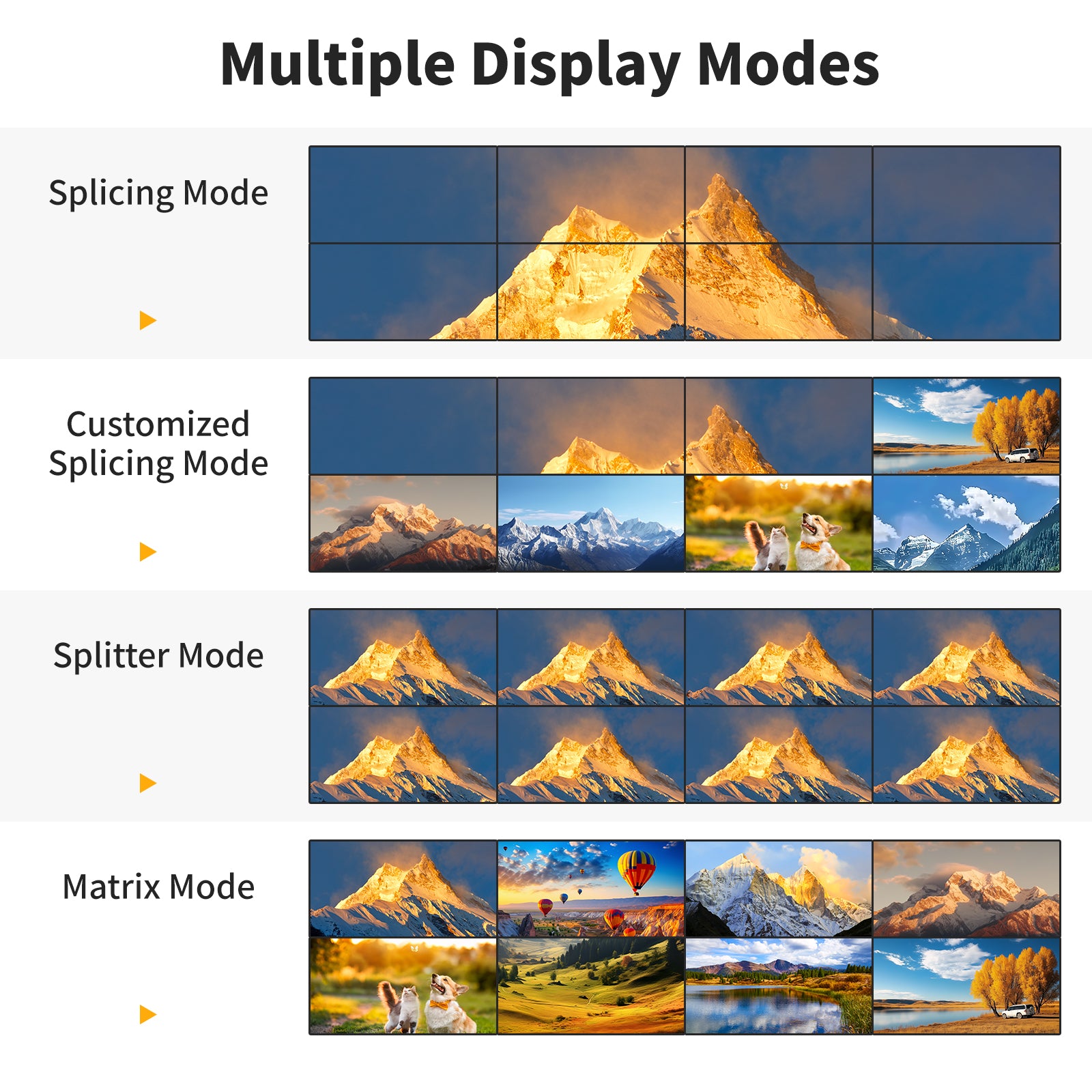 8x8 4K Seamless HDMI Matrix Switch with Web GUI, Customised Video Wall Controller, 1U Rack Mount, HDMI Matrix Switcher Splitter with Audio Out, Multiple Control Modes