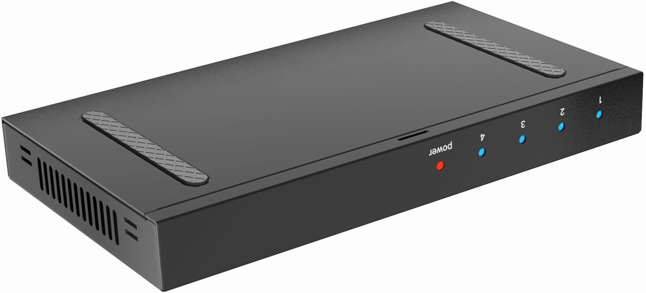 Slim 4K HDMI Splitter 1 in 4 Out w/USB C Cable, Arvitek HDMI Splitter 1x4 4K@30Hz for HDTV TV Monitor PS4 Fire Stick